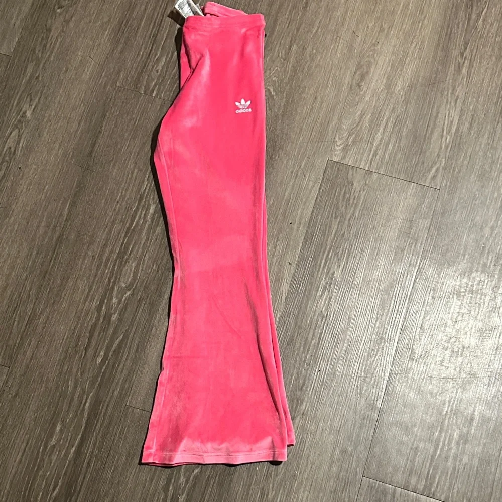 Adidas Velvet Pink Flared Pants - Picture 3 of 6